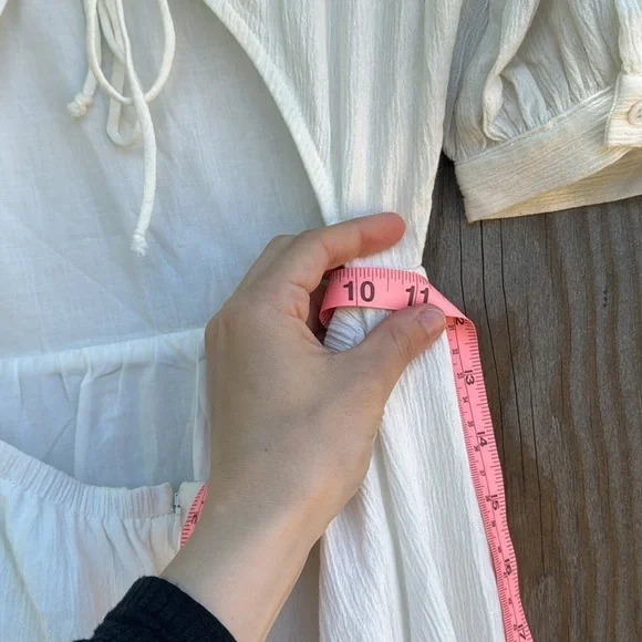 Reformation Chicago Dress White Tiered Maxi Midi Open Back Tie 1/2 Sleeve 0/XS - Picture 12 of 12